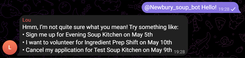Telegram bot guidance